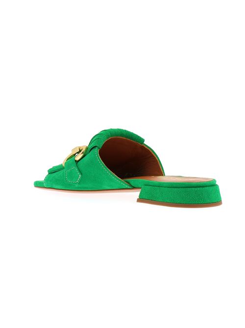 sabot da donna in camoscio verde CHAMP DE FLEURS | 04.20W